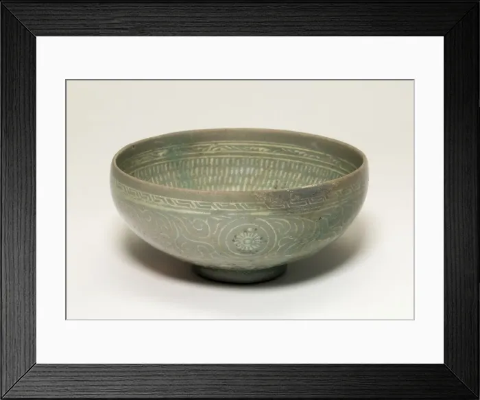 Framed Print : Bowl with Cranes and Chrysanthemum Flower Heads, Korea, Goryeo dynasty, late 14th century Framed Print : Bowl with Cranes and Chrysanthemum Flower Heads, Korea, Goryeo dynasty, late 14th century