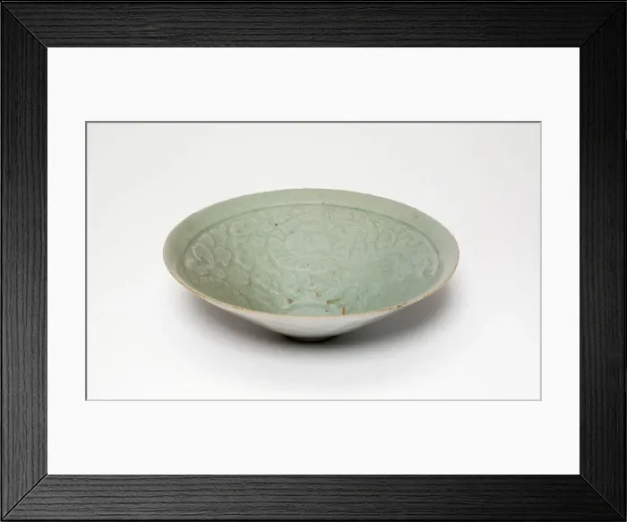 Framed Print : Conical Bowl with Peony Flowers, North Korea, Goryeo dynasty (918-1392) Framed Print : Conical Bowl with Peony Flowers, North Korea, Goryeo dynasty (918-1392)