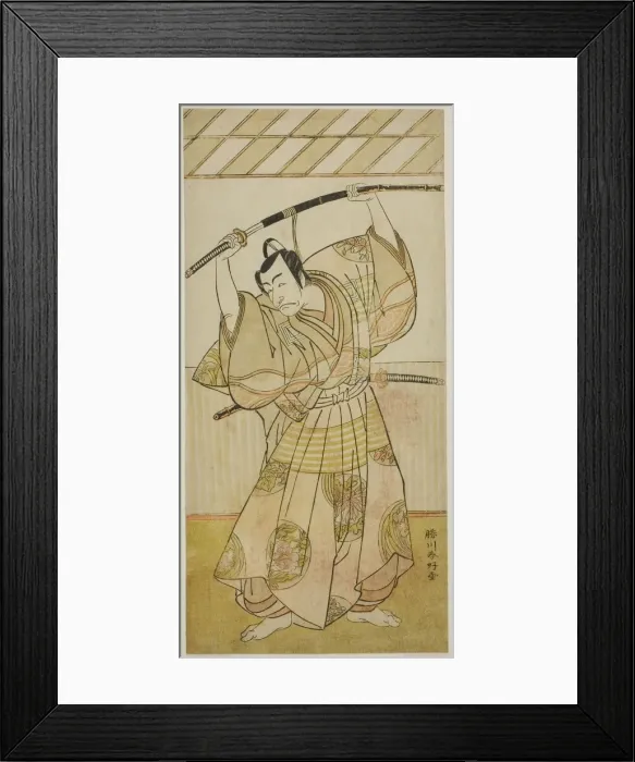 Framed Print : The Actor Ichikawa Danjuro V as Taira no Munekiyo (?) from the Play Kitekaeru Nishiki... c. 1780. Creator: Katsukawa Shunko Framed Print : The Actor Ichikawa Danjuro V as Taira no Munekiyo (?) from the Play Kitekaeru Nishiki... c. 1780. Creator: Katsukawa Shunko