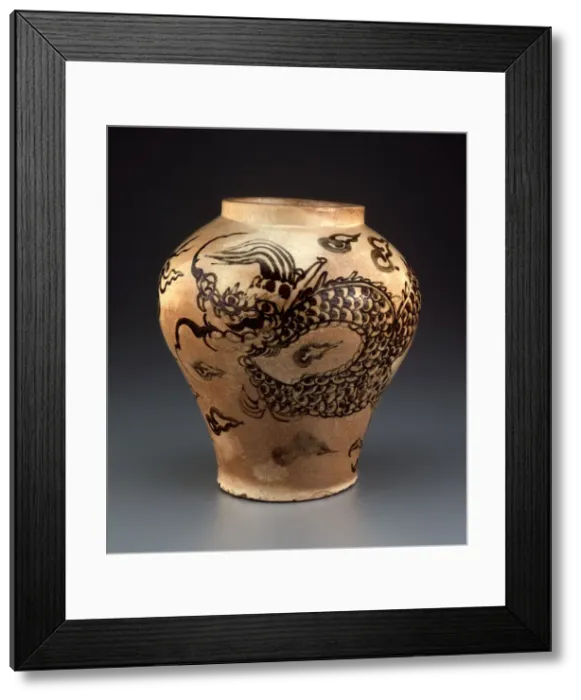 Framed Print : Jar with Dragon Chasing Flaming Pearl, Korea, Joseon dynasty(1392-1910), 17th century Framed Print : Jar with Dragon Chasing Flaming Pearl, Korea, Joseon dynasty(1392-1910), 17th century