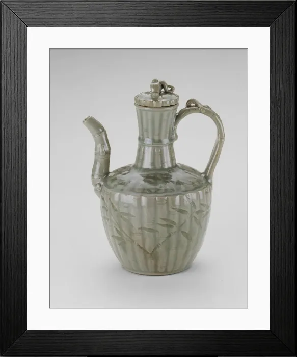 Framed Print : Ewer with Bamboo-shaped Spout, Fluting, and Leaves, Korea, Goryeo dynasty Framed Print : Ewer with Bamboo-shaped Spout, Fluting, and Leaves, Korea, Goryeo dynasty