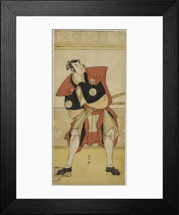 Framed Print : The Actor Sakata Hangoro III as Omi no Kotoda in the Play Haru no Nishiki Date-zome... c Framed Print : The Actor Sakata Hangoro III as Omi no Kotoda in the Play Haru no Nishiki Date-zome... c