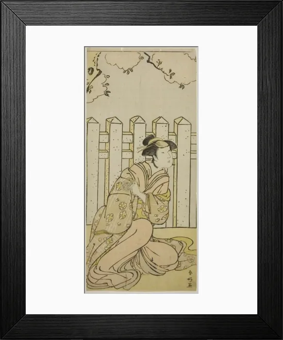 Framed Print : The Actor Osagawa Tsuneyo II as Onoe in the Play Haru no Nishiki Date-zome Soga... c. 1790. Creator: Katsukawa Shunko Framed Print : The Actor Osagawa Tsuneyo II as Onoe in the Play Haru no Nishiki Date-zome Soga... c. 1790. Creator: Katsukawa Shunko