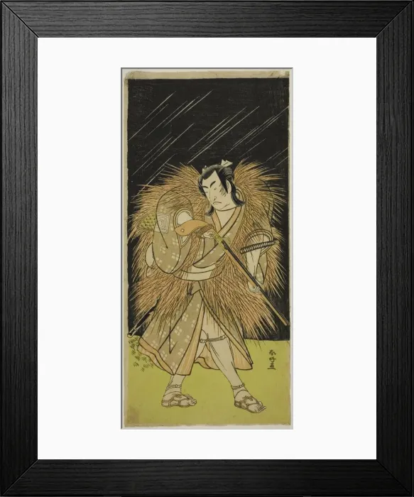 Framed Print : The Actor Ichikawa Monnosuke II as Hayano Kampei in the Play Kanadehon Chushin... c. 1780. Creator: Katsukawa Shunko Framed Print : The Actor Ichikawa Monnosuke II as Hayano Kampei in the Play Kanadehon Chushin... c. 1780. Creator: Katsukawa Shunko