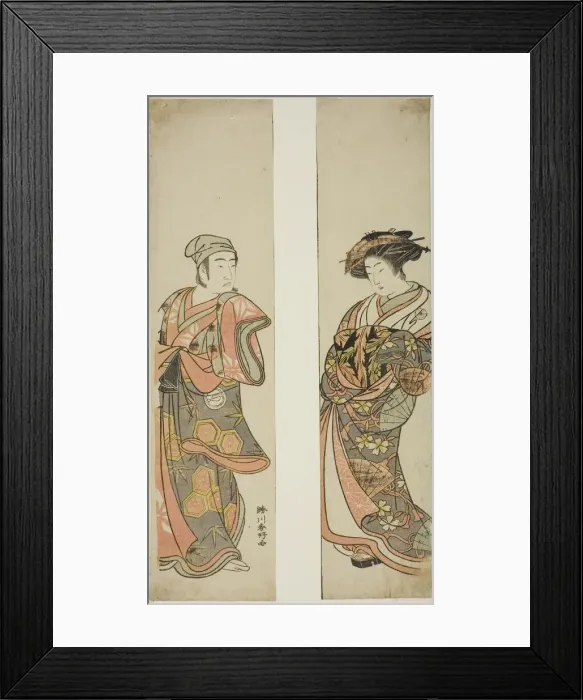 Framed Print : The Actor Nakamura Tomijuro I as a courtesan (right) and Sawamura Sojuro III as Framed Print : The Actor Nakamura Tomijuro I as a courtesan (right) and Sawamura Sojuro III as
