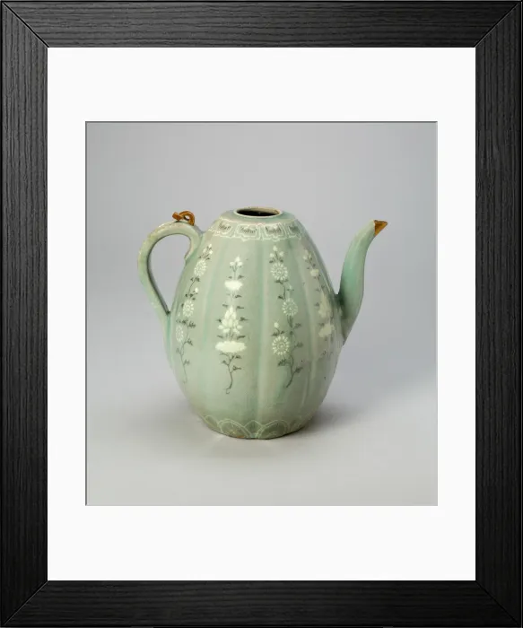 Framed Print : Melon-Shaped Ewer with Stylized Floral Scrolls, Korea, Goryeo dynasty (918-1392) Framed Print : Melon-Shaped Ewer with Stylized Floral Scrolls, Korea, Goryeo dynasty (918-1392)