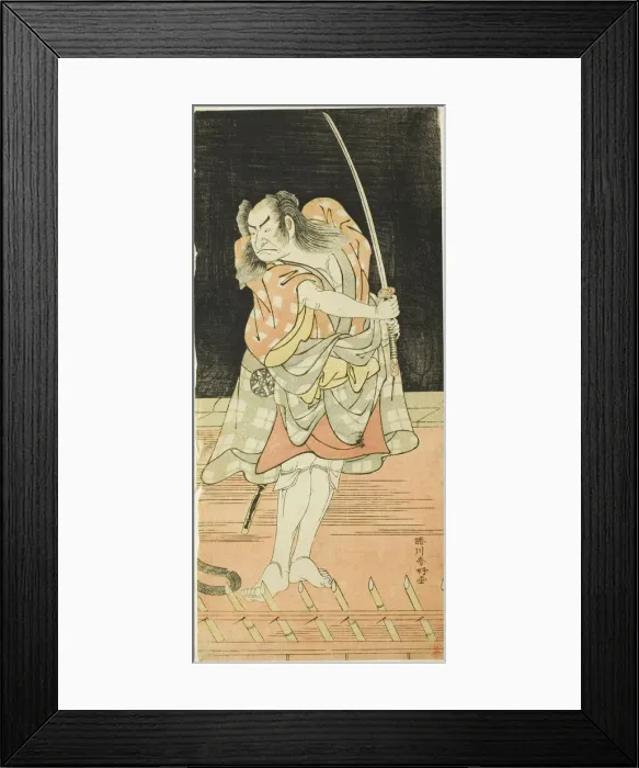 Framed Print : The Actor Nakamura Nakazo I as Danshichi Kurobei in Act Eight of the Play Natsu... c Framed Print : The Actor Nakamura Nakazo I as Danshichi Kurobei in Act Eight of the Play Natsu... c