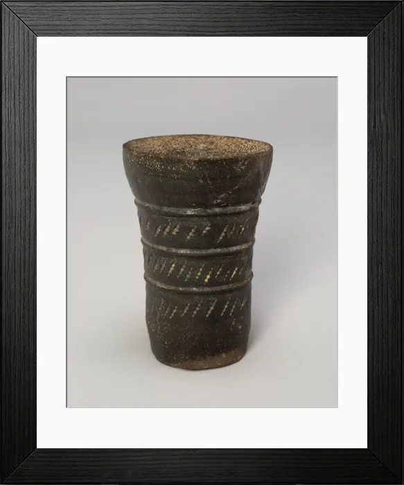 Framed Print : Tall Cup with Diagonal Slashes, Korea, Three Kingdoms period, Gaya Federation (42-562) Framed Print : Tall Cup with Diagonal Slashes, Korea, Three Kingdoms period, Gaya Federation (42-562)