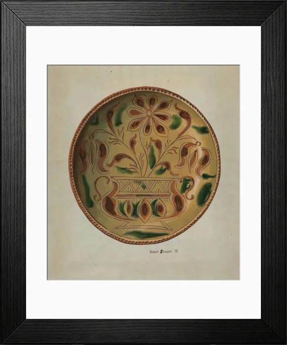 Framed Print : Pa. German Dish, 1939. Creator: Robert Stewart Framed Print : Pa. German Dish, 1939. Creator: Robert Stewart