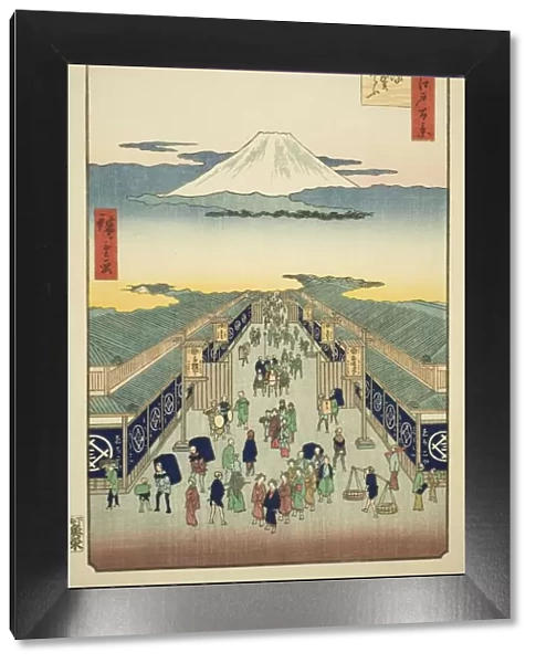Surugacho, from the series 'One Hundred Famous Views of Edo (Meisho Edo hyakkei)', 1856. Creator: Ando Hiroshige. Surugacho, from the series 'One Hundred Famous Views of Edo (Meisho Edo hyakkei)', 1856. Creator: Ando Hiroshige