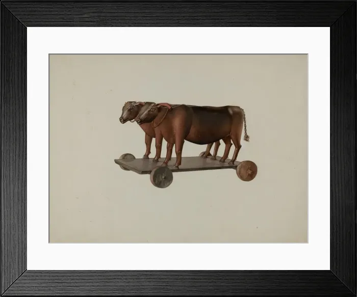 Framed Print : Toy Yoke of Oxen, 1935 / 1942. Creator: Joseph Goldberg Framed Print : Toy Yoke of Oxen, 1935 / 1942. Creator: Joseph Goldberg