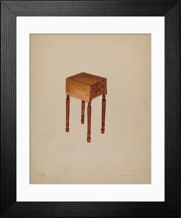 Framed Print : Sewing-table, 1935 / 1942. Creator: Edna C. Rex Framed Print : Sewing-table, 1935 / 1942. Creator: Edna C. Rex