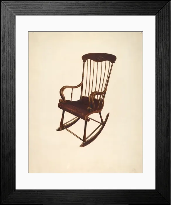 Framed Print : Rocking Chair: Bishop Hill, 1935 / 1942. Creator: William Spiecker Framed Print : Rocking Chair: Bishop Hill, 1935 / 1942. Creator: William Spiecker