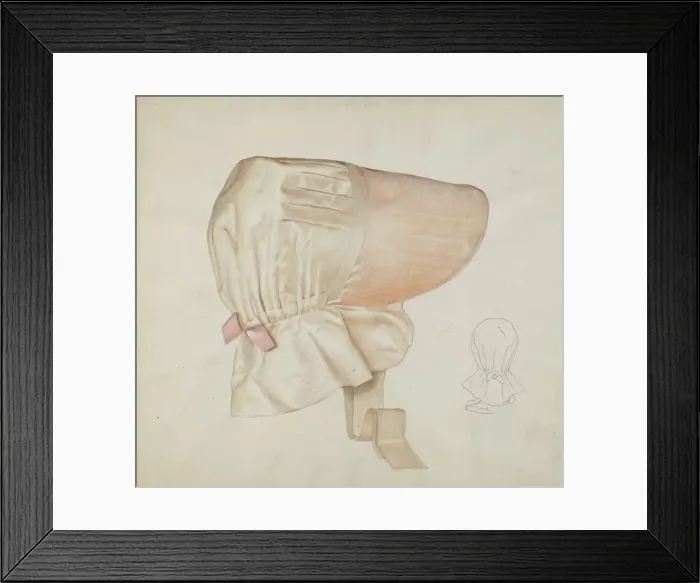 Framed Print : Shaker Bonnet, c. 1936. Creator: Alice Stearns Framed Print : Shaker Bonnet, c. 1936. Creator: Alice Stearns