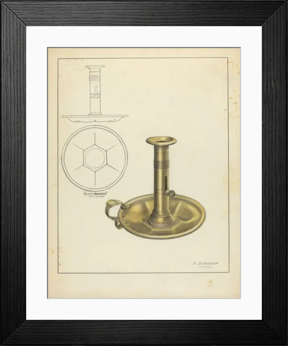 Framed Print : Candlestick, 1935 / 1942. Creator: Jack Staloff Framed Print : Candlestick, 1935 / 1942. Creator: Jack Staloff