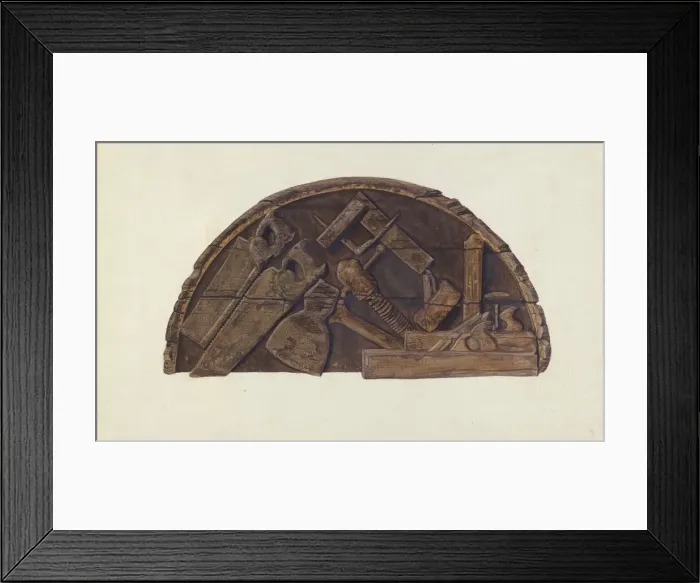 Framed Print : Hardware Shop Sign, 1937. Creator: Alice Stearns Framed Print : Hardware Shop Sign, 1937. Creator: Alice Stearns