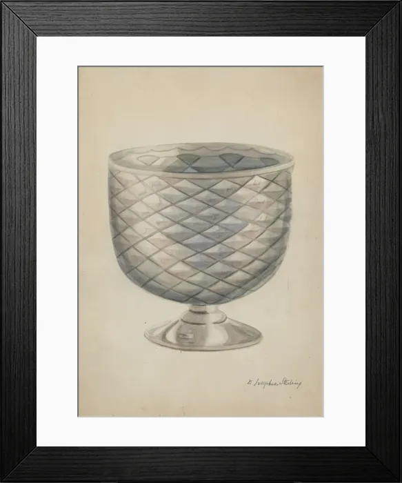 Framed Print : Pressed Glass Bowl, c. 1936. Creator: Ella Josephine Sterling Framed Print : Pressed Glass Bowl, c. 1936. Creator: Ella Josephine Sterling