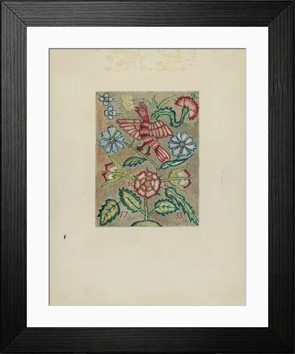 Framed Print : Sampler, c. 1936. Creator: Ella Josephine Sterling