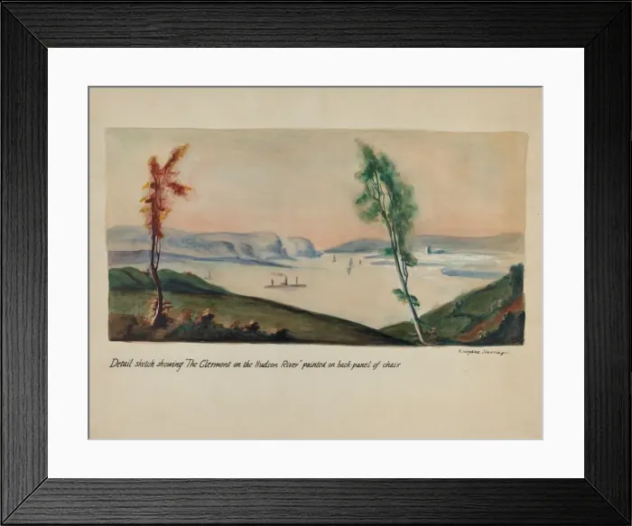 Framed Print : Clermont on Hudson Painting, 1935 / 1942. Creator: Ella Josephine Sterling Framed Print : Clermont on Hudson Painting, 1935 / 1942. Creator: Ella Josephine Sterling