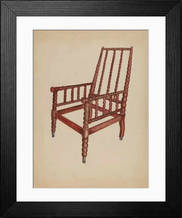 Framed Print : Spool Armchair, c. 1936. Creator: Ella Josephine Sterling Framed Print : Spool Armchair, c. 1936. Creator: Ella Josephine Sterling