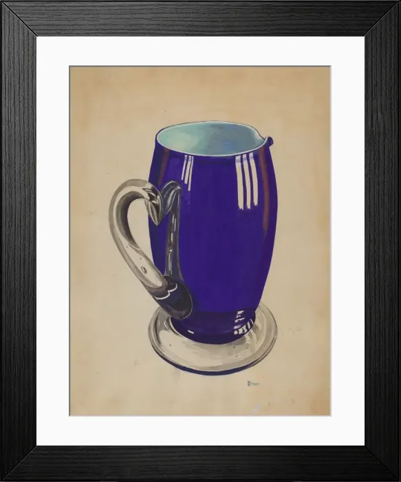 Framed Print : Cobalt Pitcher, 1935 / 1942. Creator: Robert Stewart Framed Print : Cobalt Pitcher, 1935 / 1942. Creator: Robert Stewart