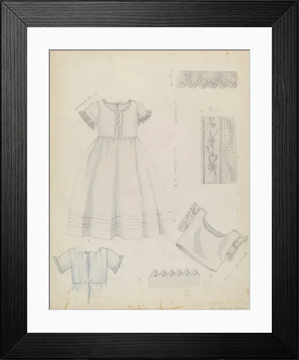 Framed Print : Infants Dress and Shirt, c. 1936. Creator: Ella Josephine Sterling Framed Print : Infants Dress and Shirt, c. 1936. Creator: Ella Josephine Sterling