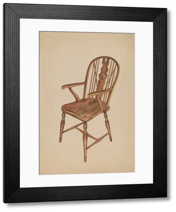Framed Print : Windsor Chair, c. 1936. Creator: Ella Josephine Sterling Framed Print : Windsor Chair, c. 1936. Creator: Ella Josephine Sterling