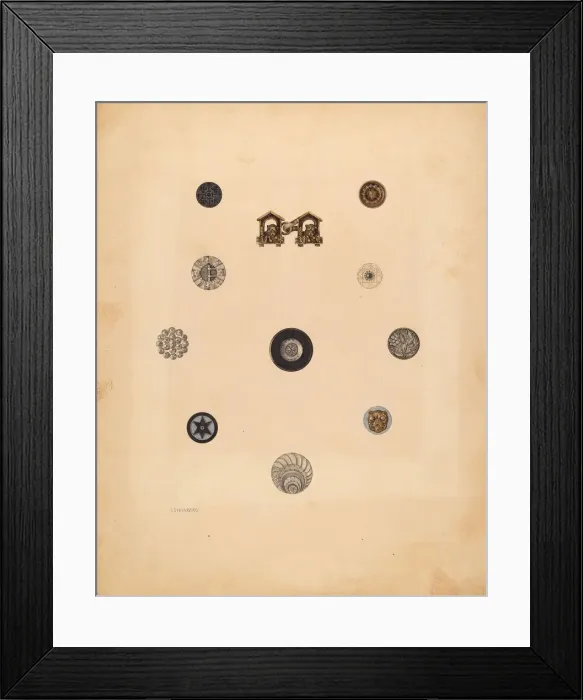 Framed Print : Buttons, 1937. Creator: Isidore Steinberg Framed Print : Buttons, 1937. Creator: Isidore Steinberg