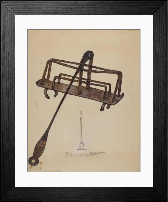 Framed Print : Iron Toast Rack, c. 1937. Creator: Florence Stevenson Framed Print : Iron Toast Rack, c. 1937. Creator: Florence Stevenson
