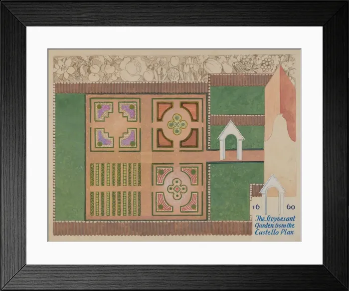 Framed Print : Peter Stuyvesant Garden, c. 1936. Creator: George Stonehill Framed Print : Peter Stuyvesant Garden, c. 1936. Creator: George Stonehill