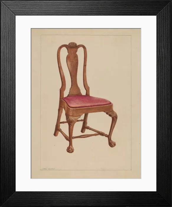 Framed Print : Side Chair, c. 1937. Creator: Charles Squires Framed Print : Side Chair, c. 1937. Creator: Charles Squires