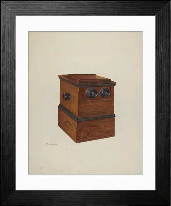 Framed Print : Stereoopticon, c. 1937. Creator: William Spiecker