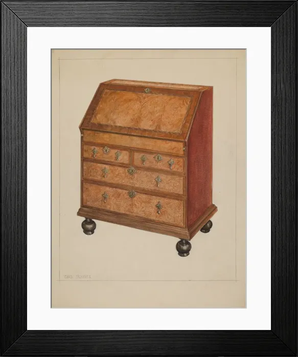 Framed Print : Desk, c. 1937. Creator: Charles Squires Framed Print : Desk, c. 1937. Creator: Charles Squires