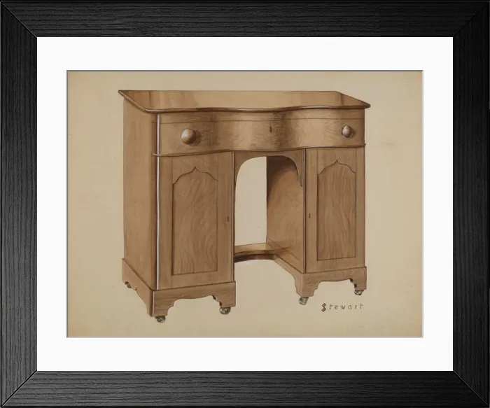 Framed Print : Knee-hole Desk, c. 1937. Creator: Robert Stewart Framed Print : Knee-hole Desk, c. 1937. Creator: Robert Stewart