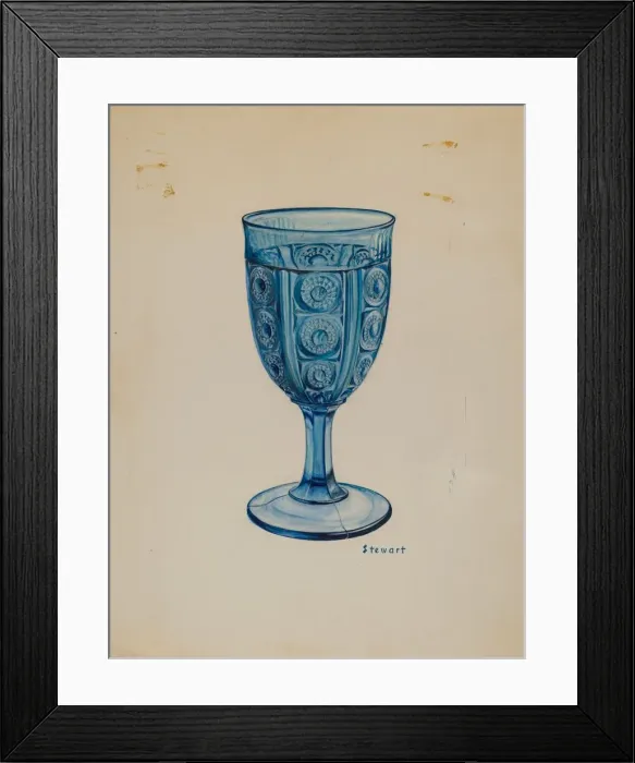 Framed Print : Blue Goblet, c. 1937. Creator: Robert Stewart Framed Print : Blue Goblet, c. 1937. Creator: Robert Stewart