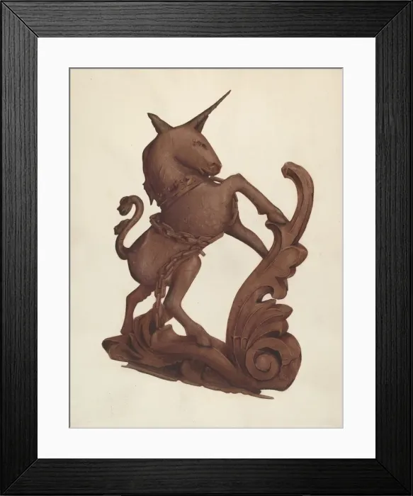 Framed Print : Unicorn, c. 1937. Creator: Alice Stearns Framed Print : Unicorn, c. 1937. Creator: Alice Stearns