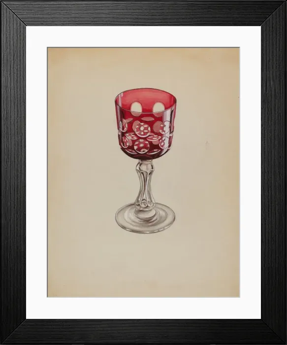 Framed Print : Ruby Case-Glass Goblet, c. 1936. Creator: Robert Stewart Framed Print : Ruby Case-Glass Goblet, c. 1936. Creator: Robert Stewart