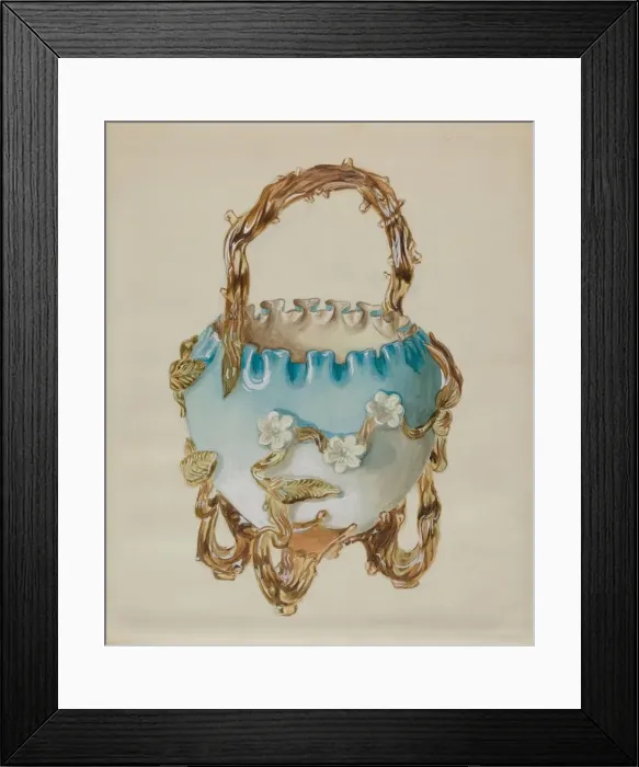 Framed Print : Ornamental Basket, c. 1936. Creator: Robert Stewart Framed Print : Ornamental Basket, c. 1936. Creator: Robert Stewart