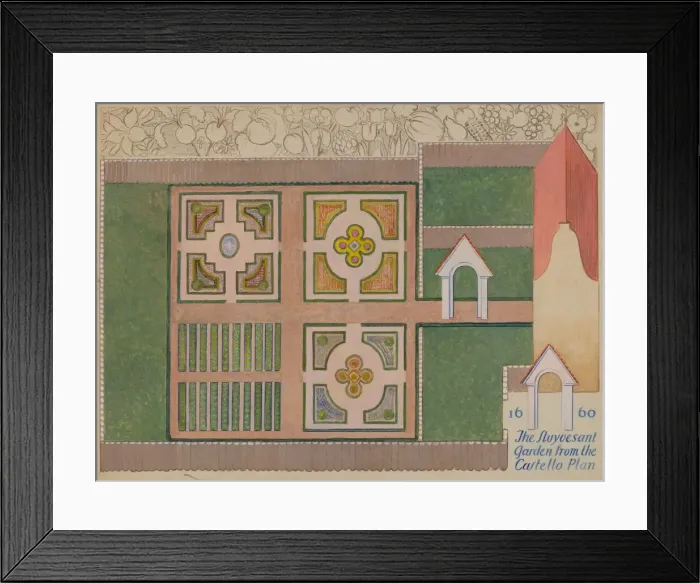 Framed Print : Peter Stuyvesant Garden, c. 1936. Creator: George Stonehill Framed Print : Peter Stuyvesant Garden, c. 1936. Creator: George Stonehill