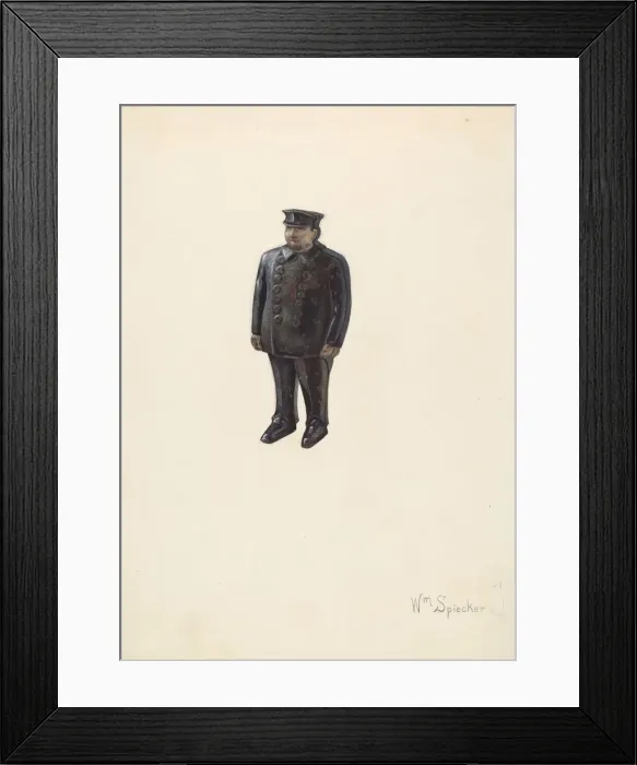 Framed Print : Bank: Policeman, c. 1937. Creator: William Spiecker Framed Print : Bank: Policeman, c. 1937. Creator: William Spiecker