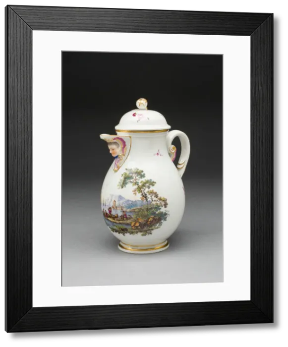 Framed Print : Coffee Pot, Ansbach, c. 1770. Creator: Ansbach Pottery and Porcelain Factory Framed Print : Coffee Pot, Ansbach, c. 1770. Creator: Ansbach Pottery and Porcelain Factory