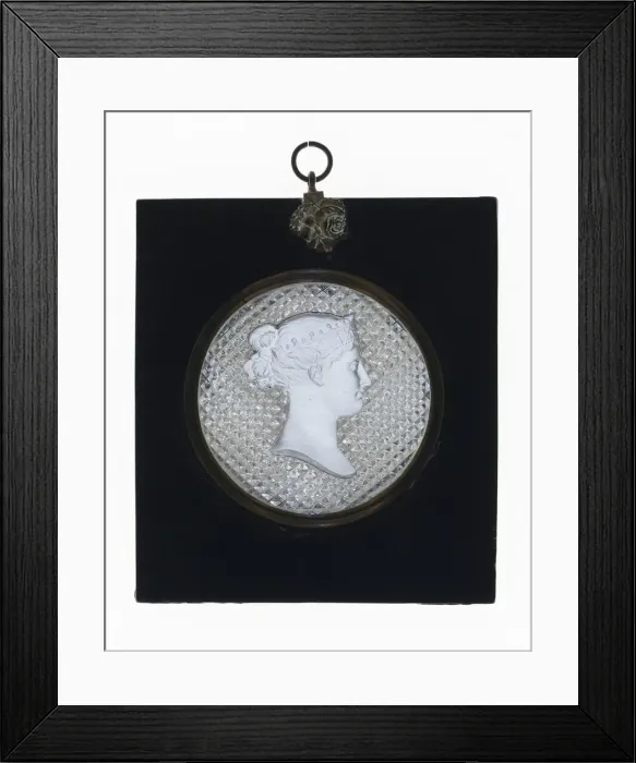 Framed Print : Portrait Plaque, England, 1820 / 30. Creator: Apsley Pellatt and Company Framed Print : Portrait Plaque, England, 1820 / 30. Creator: Apsley Pellatt and Company