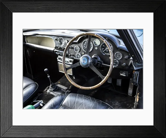 Framed Print : Interior of a 1961 Aston Martin DB4 GT SWB lightweight. Creator: Unknown Framed Print : Interior of a 1961 Aston Martin DB4 GT SWB lightweight. Creator: Unknown