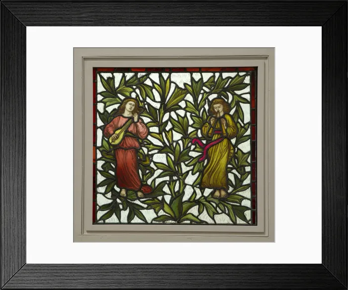 Framed Print : Two Minstrels Stained Glass, , 1885 / 95. Creator: James Egan Framed Print : Two Minstrels Stained Glass, , 1885 / 95. Creator: James Egan