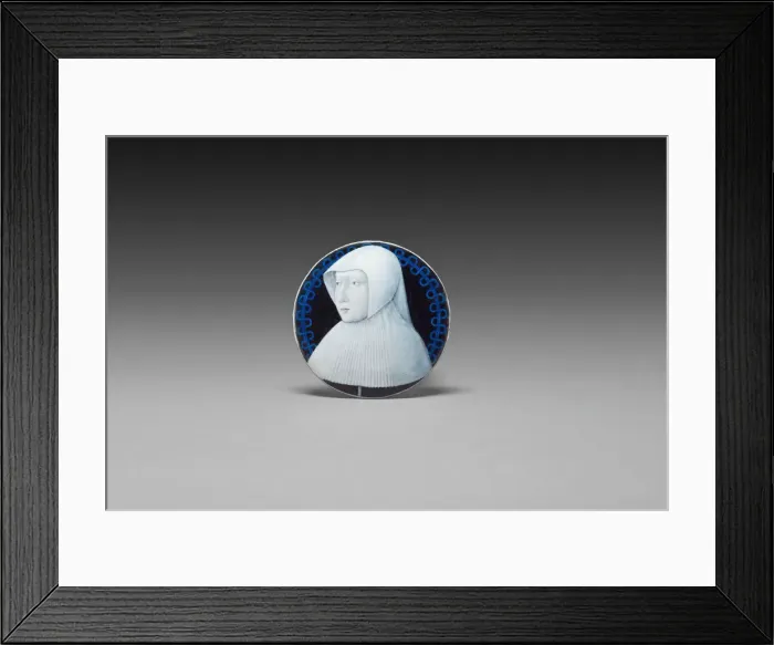 Framed Print : Medallion, probably Margaret of Lorraine (recto); the Virgin Seated on a Throne... c Framed Print : Medallion, probably Margaret of Lorraine (recto); the Virgin Seated on a Throne... c