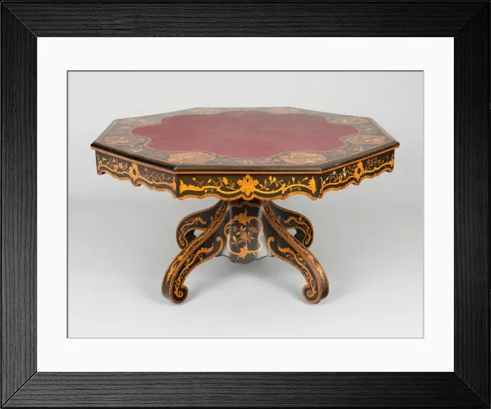 Framed Print : Octagonal Library Table, London, c. 1840; designed 1832 Framed Print : Octagonal Library Table, London, c. 1840; designed 1832
