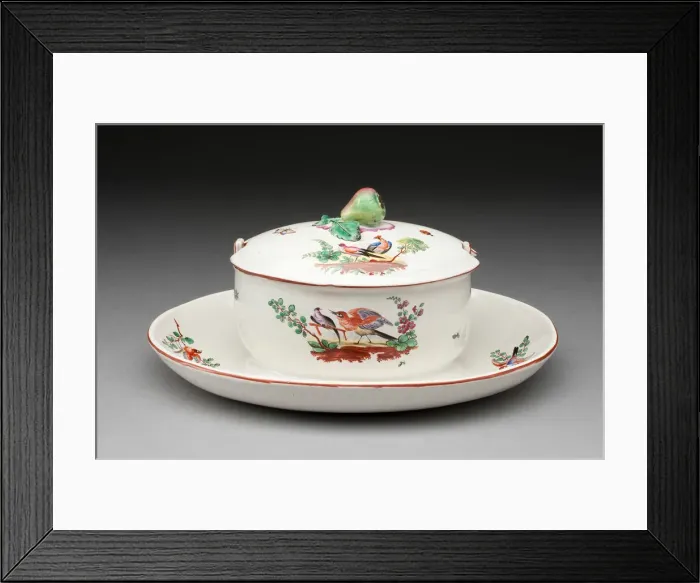 Framed Print : Butter Dish and Stand, Aprey, c. 1775. Creator: Aprey Pottery Factory Framed Print : Butter Dish and Stand, Aprey, c. 1775. Creator: Aprey Pottery Factory