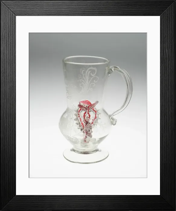 Framed Print : Tankard (Trick Glass), Bohemia, 1740 / 60. Creator: Unknown Framed Print : Tankard (Trick Glass), Bohemia, 1740 / 60. Creator: Unknown