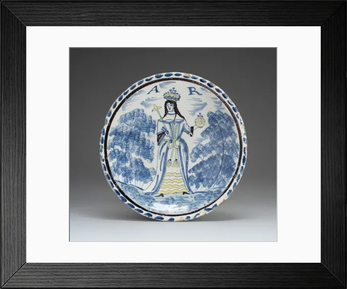 Framed Print : Charger, Bristol, 1700 / 25. Creator: Unknown Framed Print : Charger, Bristol, 1700 / 25. Creator: Unknown