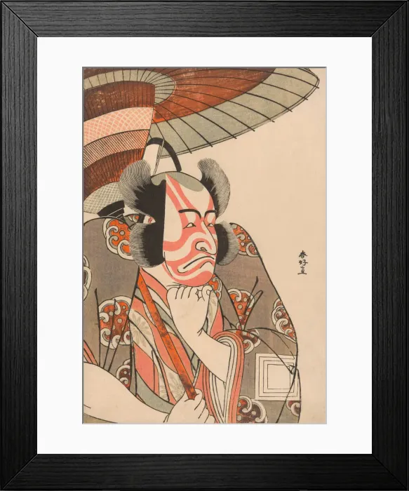 Framed Print : Half-Length Portrait of the Actor Ichikawa Danjuro V as Kazusa no Gorobei Tadamitsu... c. 1780. Creator: Katsukawa Shunko Framed Print : Half-Length Portrait of the Actor Ichikawa Danjuro V as Kazusa no Gorobei Tadamitsu... c. 1780. Creator: Katsukawa Shunko